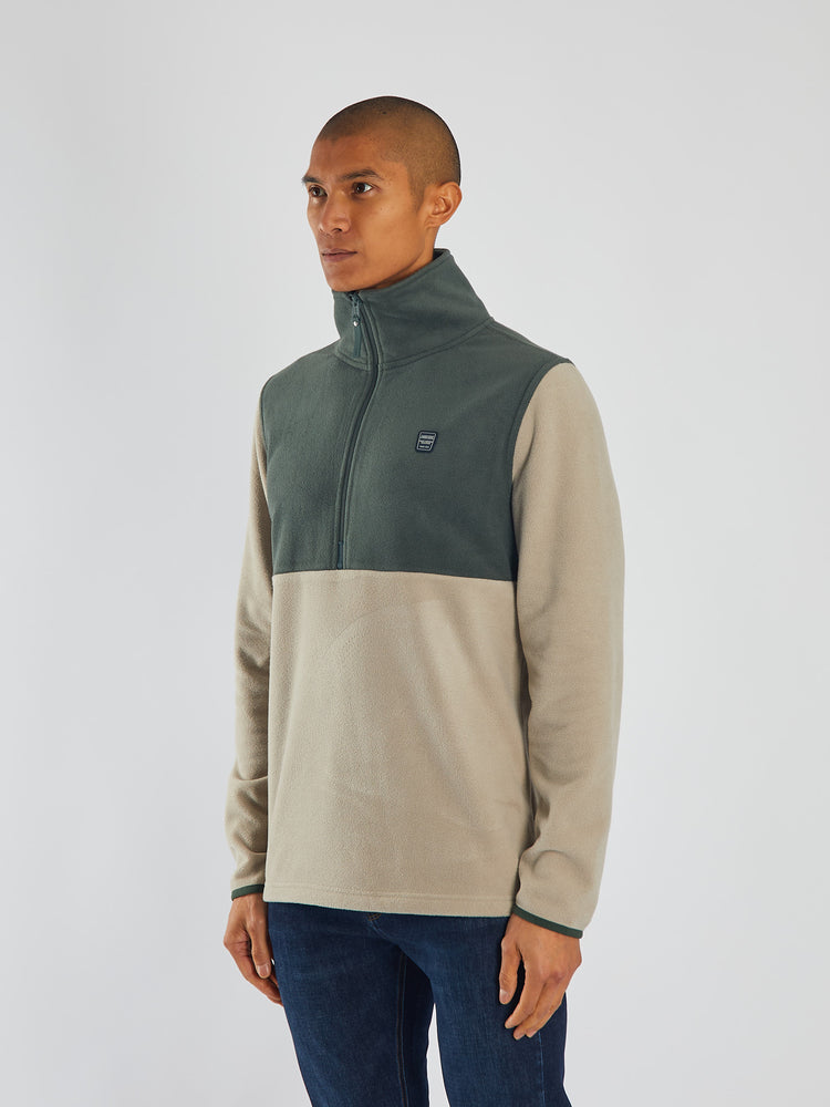 Strait Fleece Half Zip Stone Biscuit