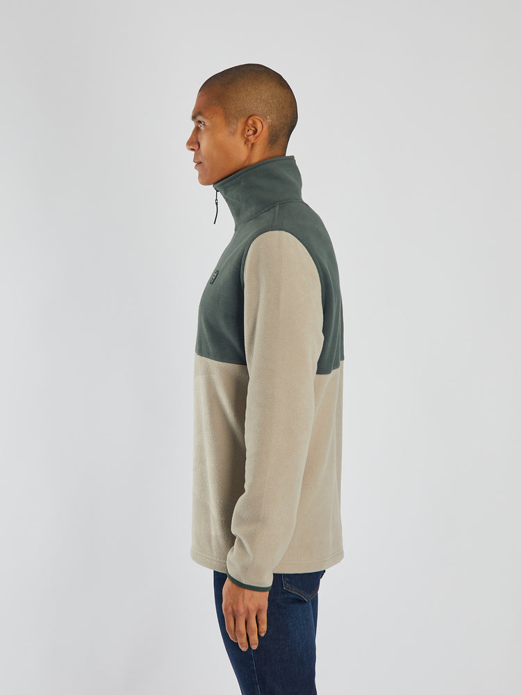 Strait Fleece Half Zip Stone Biscuit