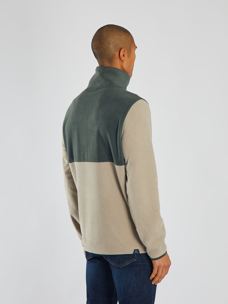 Strait Fleece Half Zip Stone Biscuit