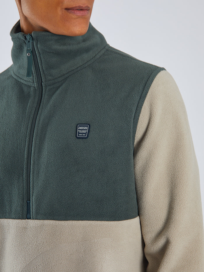 Strait Fleece Half Zip Stone Biscuit