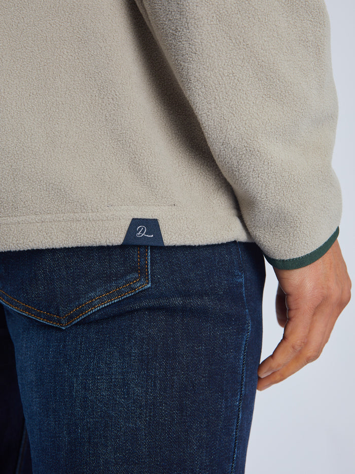 Strait Fleece Half Zip Stone Biscuit