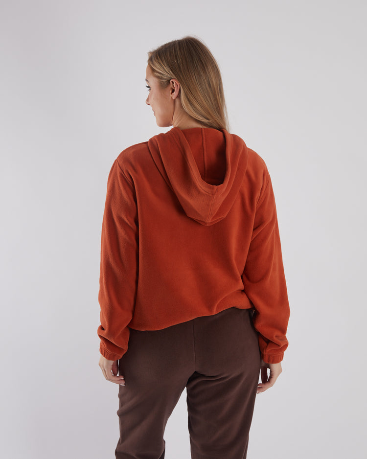 Tabea Fleece Hood Cinnamon Orange