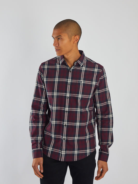 Talbot LS Shirt Wine Port Check