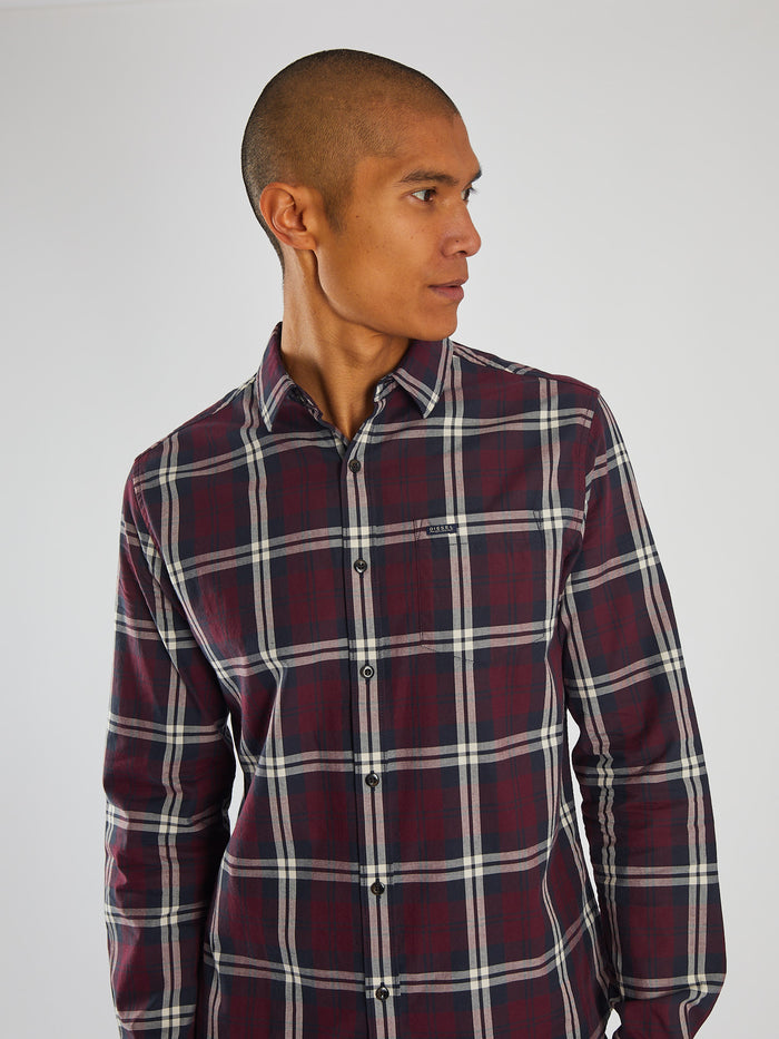 Talbot LS Shirt Wine Port Check