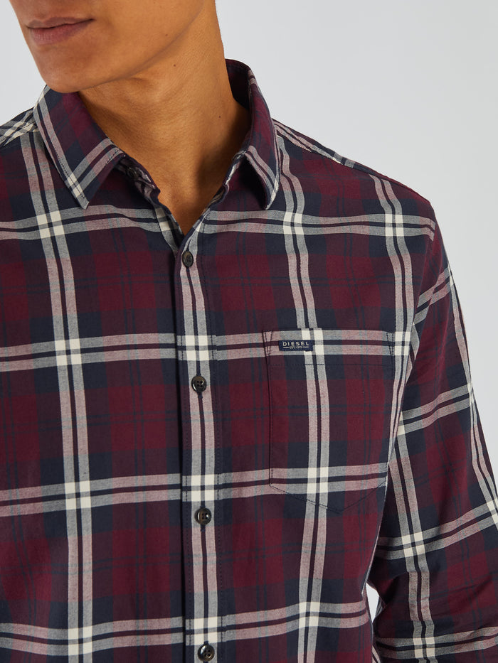 Talbot LS Shirt Wine Port Check