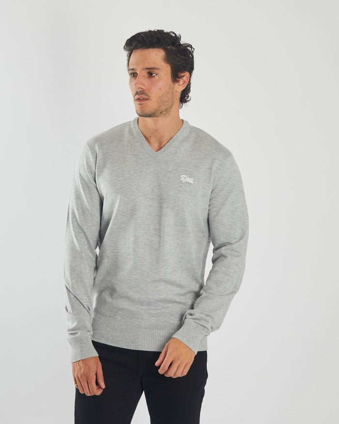 Tony V Neck Grey Marl