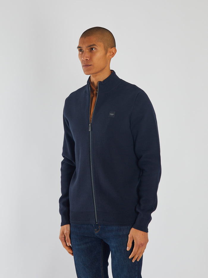 Troy Full Zip Knit North Navy