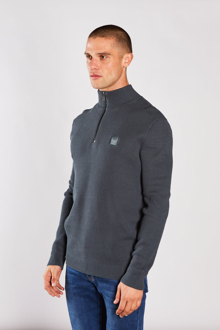 Twain Half Zip Petrol Blue