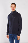 Twain Half Zip Grey Marl Salute Navy