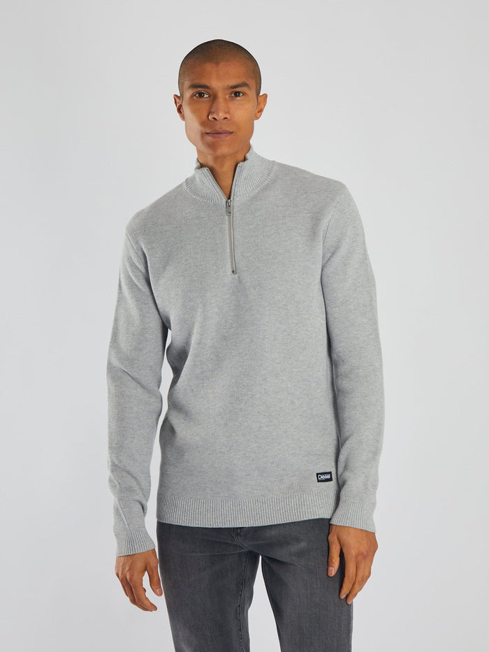 Twain Half Zip Grey Marl