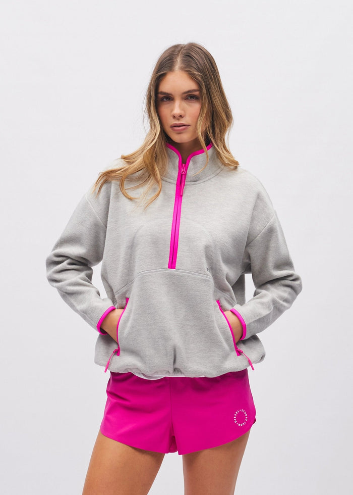 Pennie Half Zip Grey Marl
