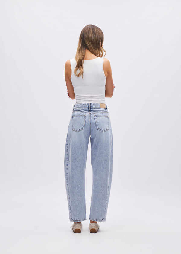 Yvette Barrel Fit Washed Blue