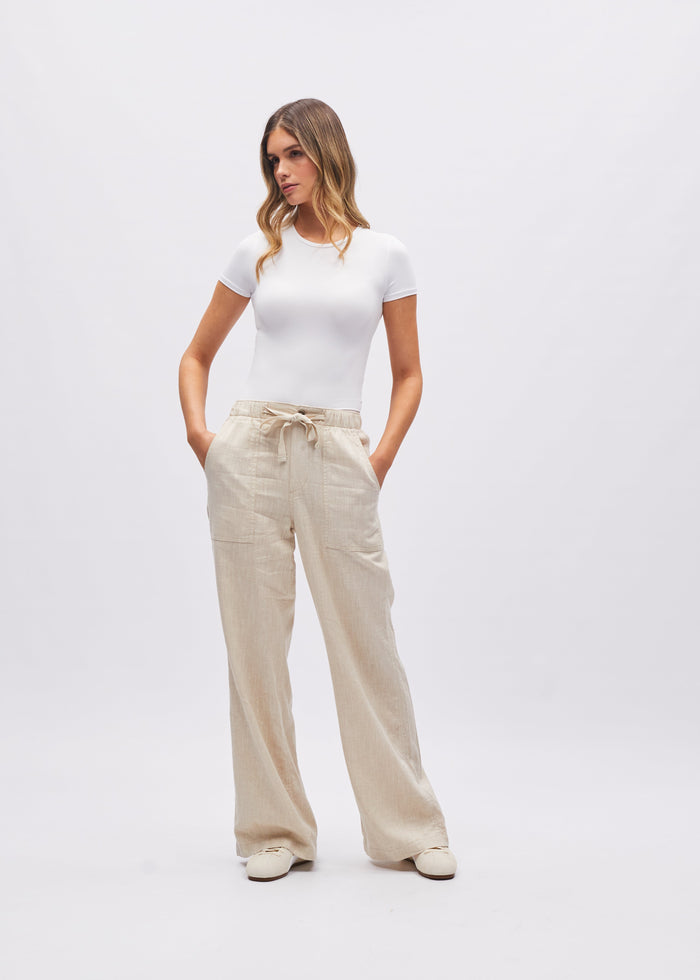 Opal Linen Trouser Stone White