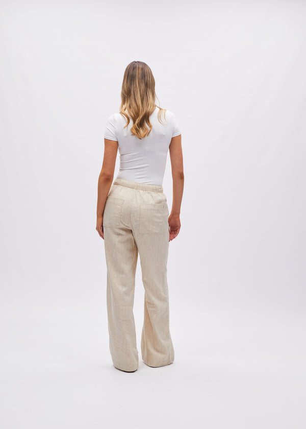 Opal Linen Trouser Stone White