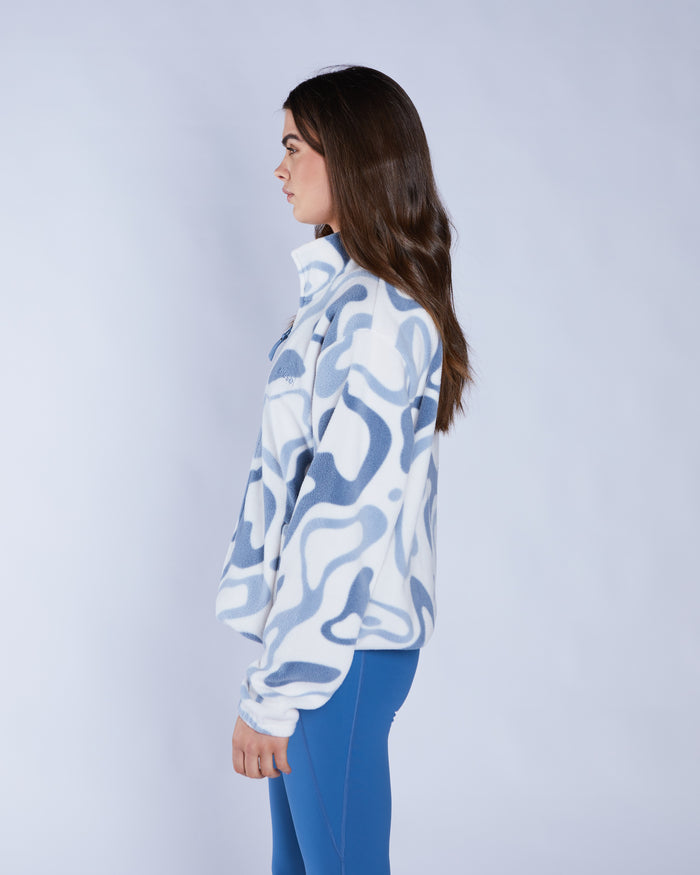 Whimsey Fleece Zipper Multi Blue
