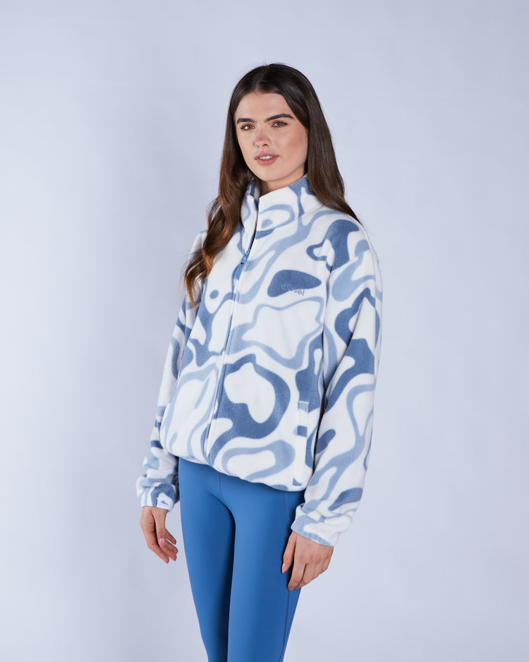 Whimsey Fleece Zipper Multi Blue