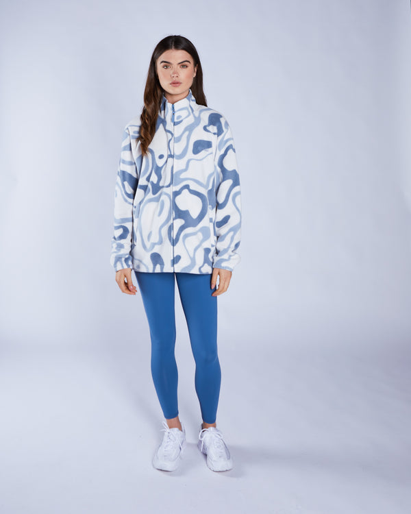 Whimsey Fleece Zipper Multi Blue