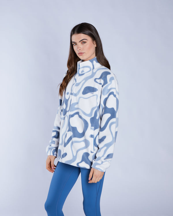 Whimsey Fleece Zipper Multi Blue