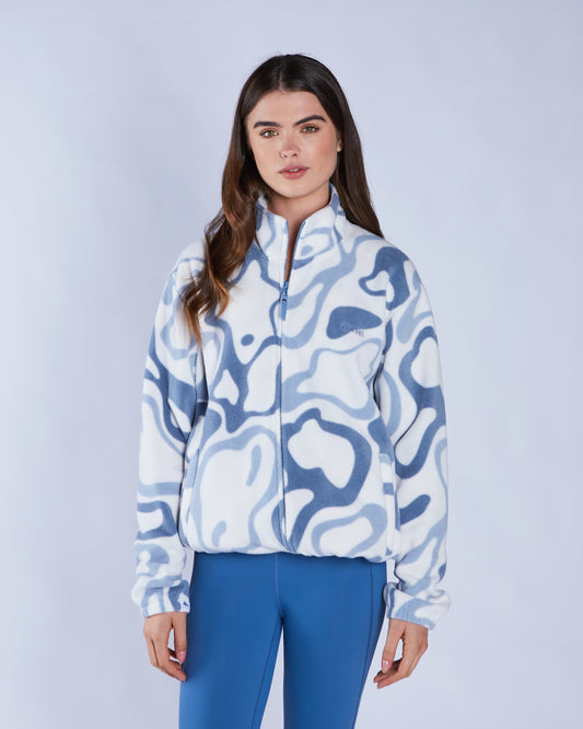 Whimsey Fleece Zipper Multi Blue
