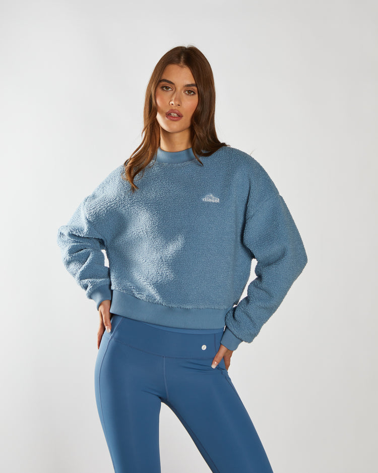 Winifred Borg Fleece Sweatshirt Glacier Blue