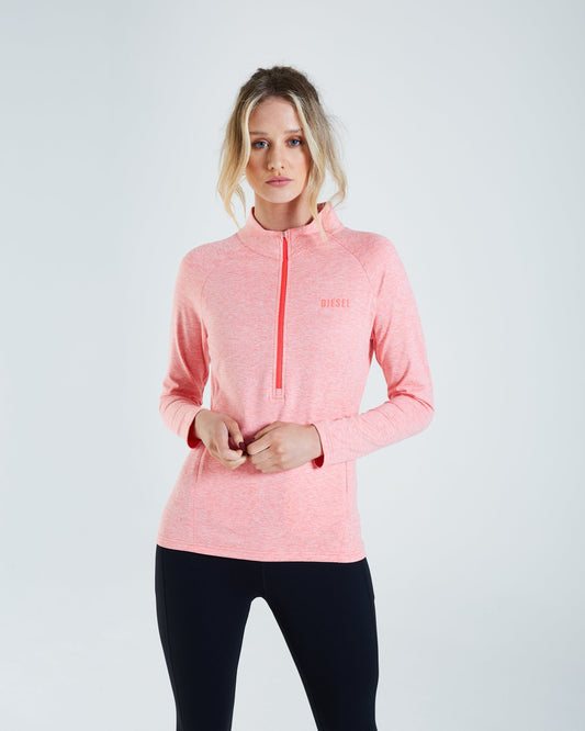 Bell Half Zip Neon Coral Mel