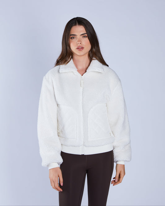Zia Borg Fleece Jacket Ecru