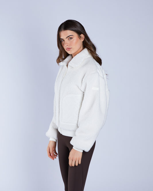Zia Borg Fleece Jacket Ecru