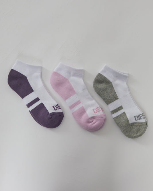 Makenzie Ankle Socks Pink/Lavender/Grey