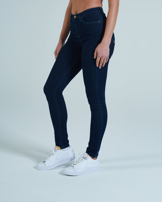 Cassey High Waist Skinny Dark Blue Wash