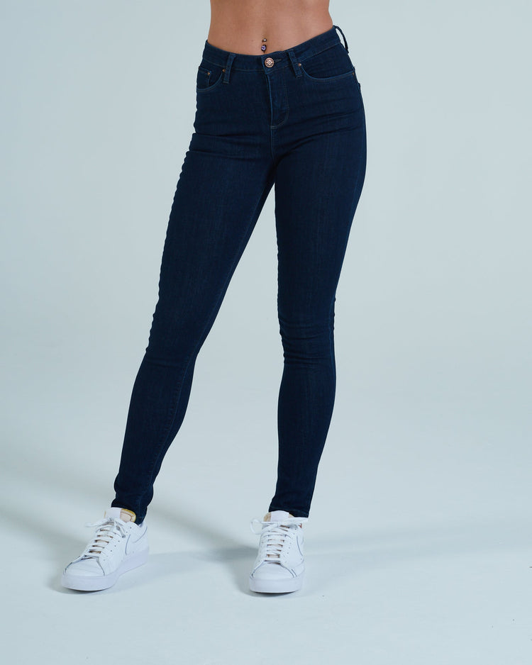 Cassey High Waist Skinny Dark Blue Wash