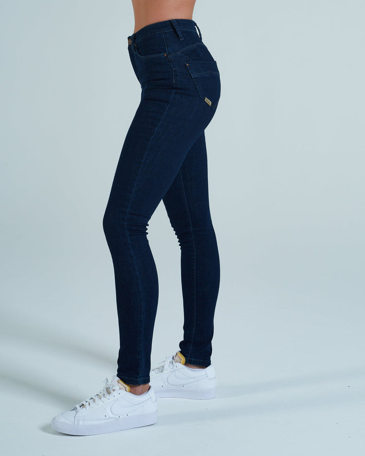 Cassey High Waist Skinny Dark Blue Wash