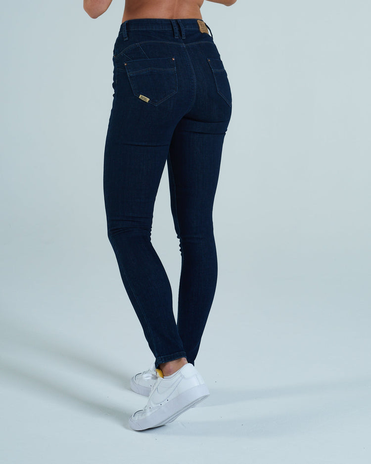 Cassey High Waist Skinny Dark Blue Wash