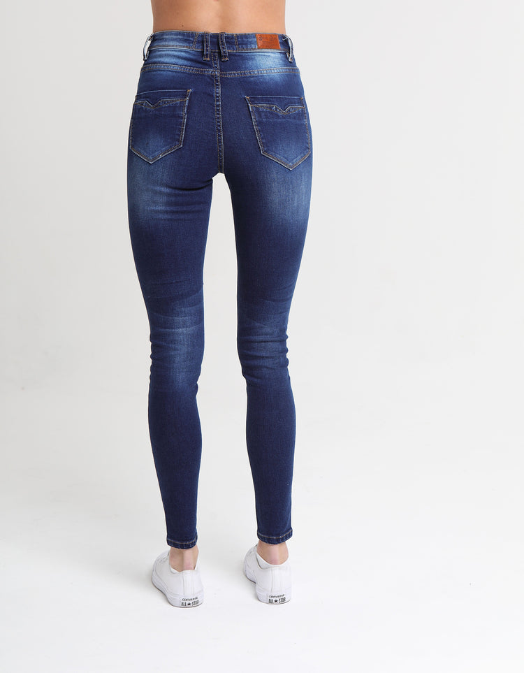 Amilia High Waist Skinny Blue Wash