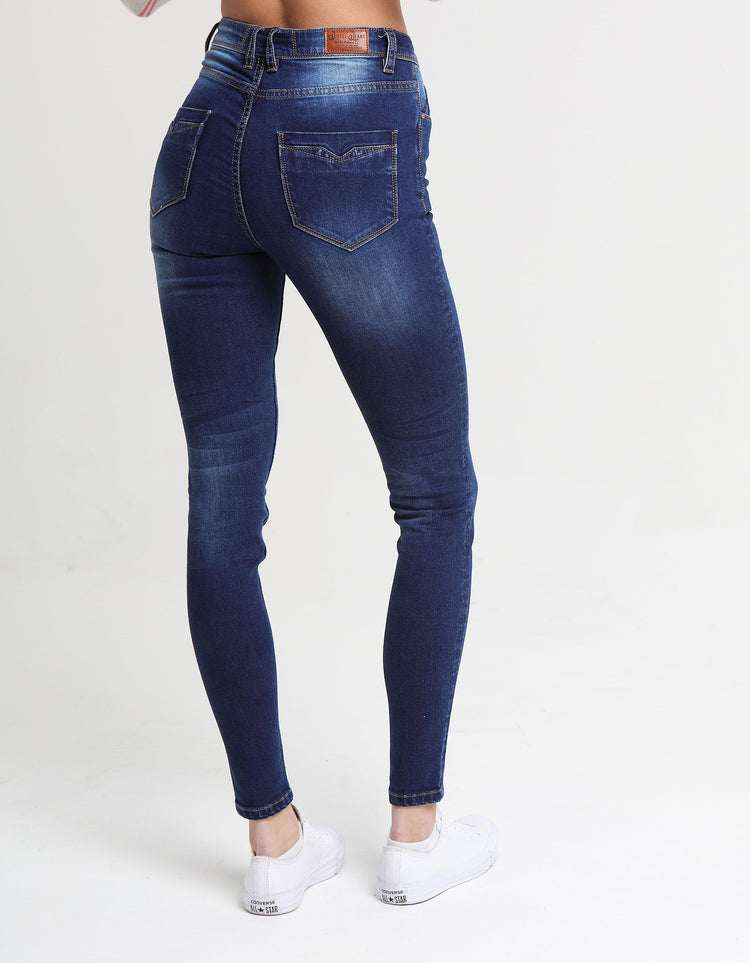 Amilia High Waist Skinny Blue Wash