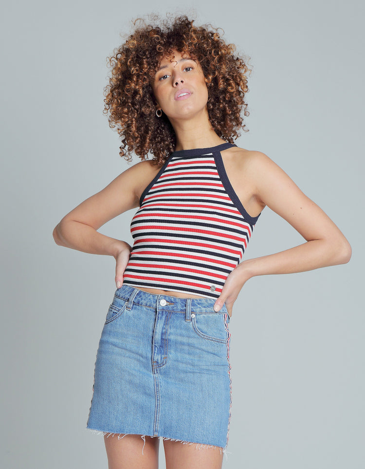 Irma Cropped Vest Stripe