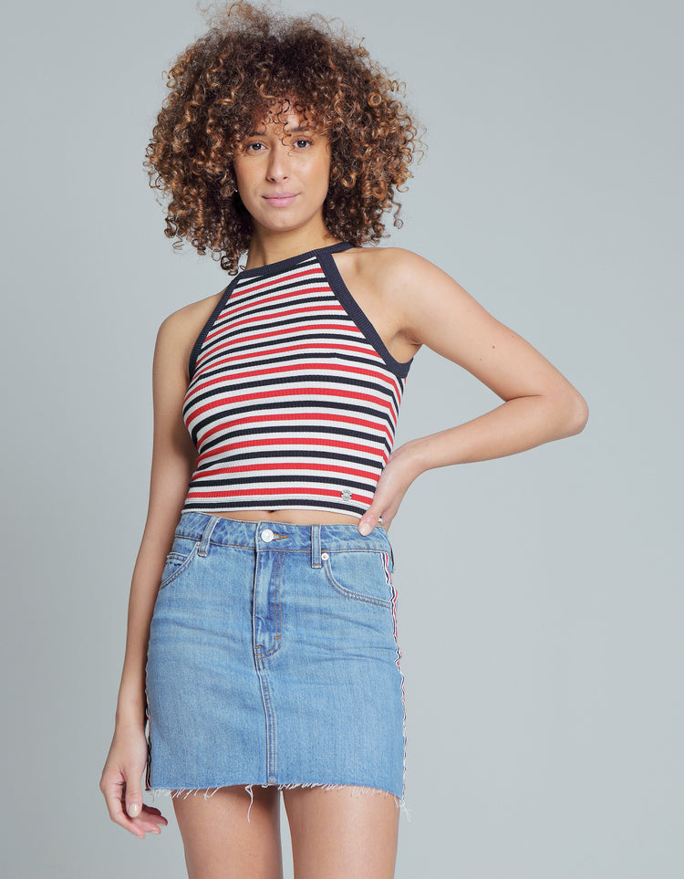 Irma Cropped Vest Stripe