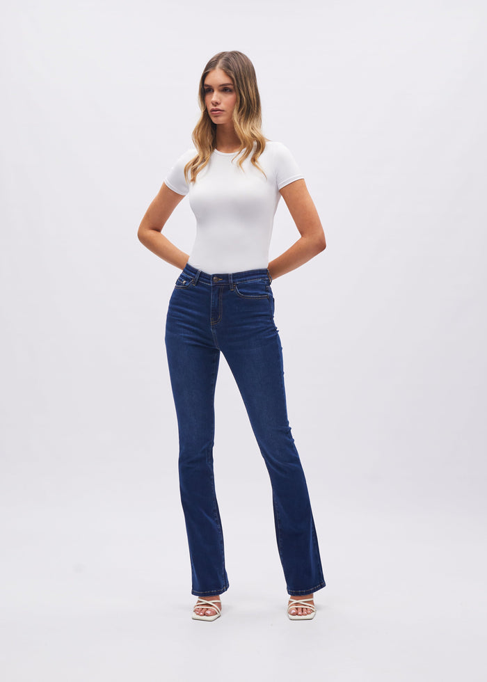 Gina Hr Bootleg Medium Blue Wash
