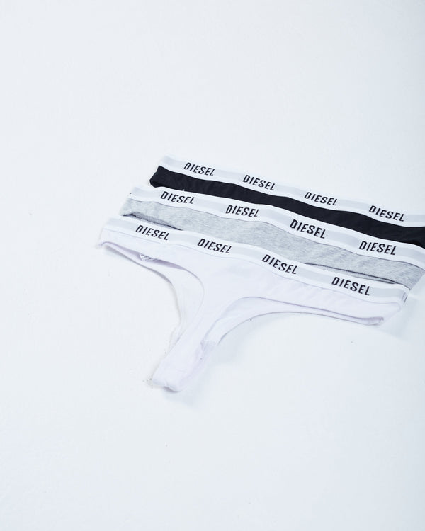 Aubrey 3 Pack Thong Wht/Pebble/Blk