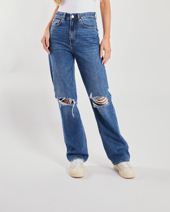 Cara Wide leg Aged Blue