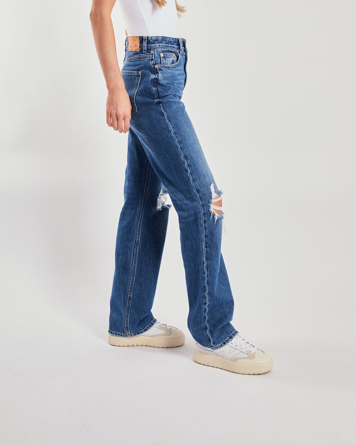 Cara Wide leg Aged Blue