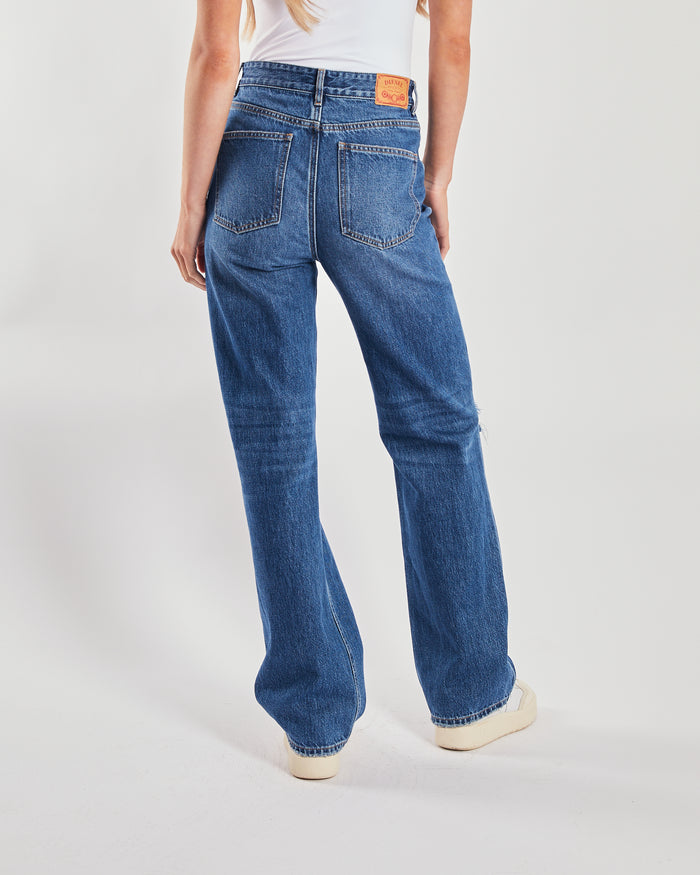 Cara Wide leg Aged Blue