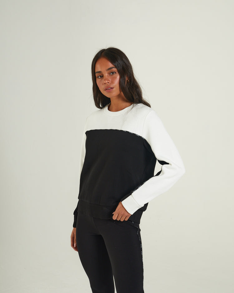 Jasmine Sweater Dove White/ Black