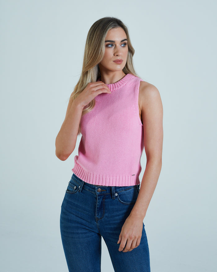 Lexis Knit Vest Pink Lemonade
