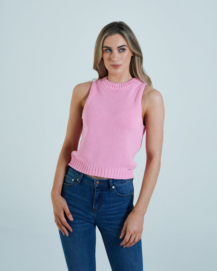 Lexis Knit Vest Pink Lemonade