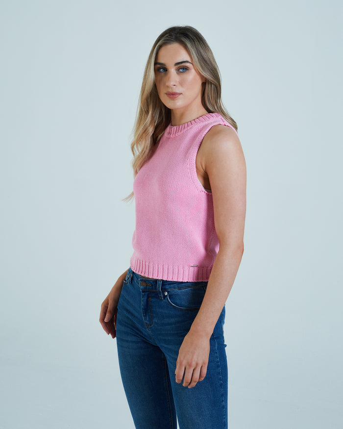 Lexis Knit Vest Pink Lemonade