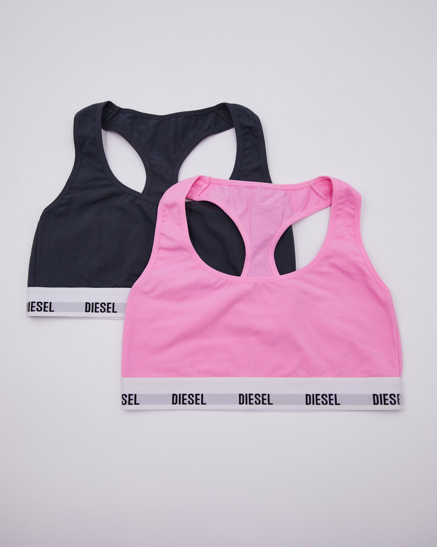 Diesel Girls White & Pink Star Two-Pack Training Bras Size S M L