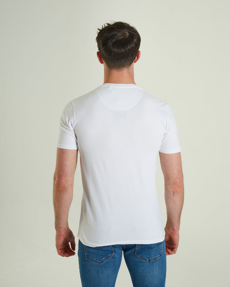 Basic Scott V Neck Tee Optic White