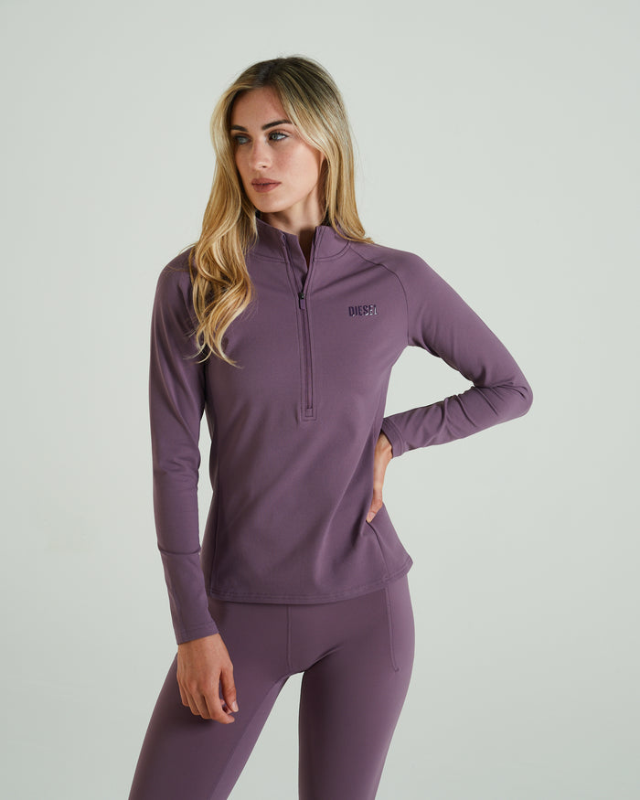 Unwind Half Zip Heather Purple
