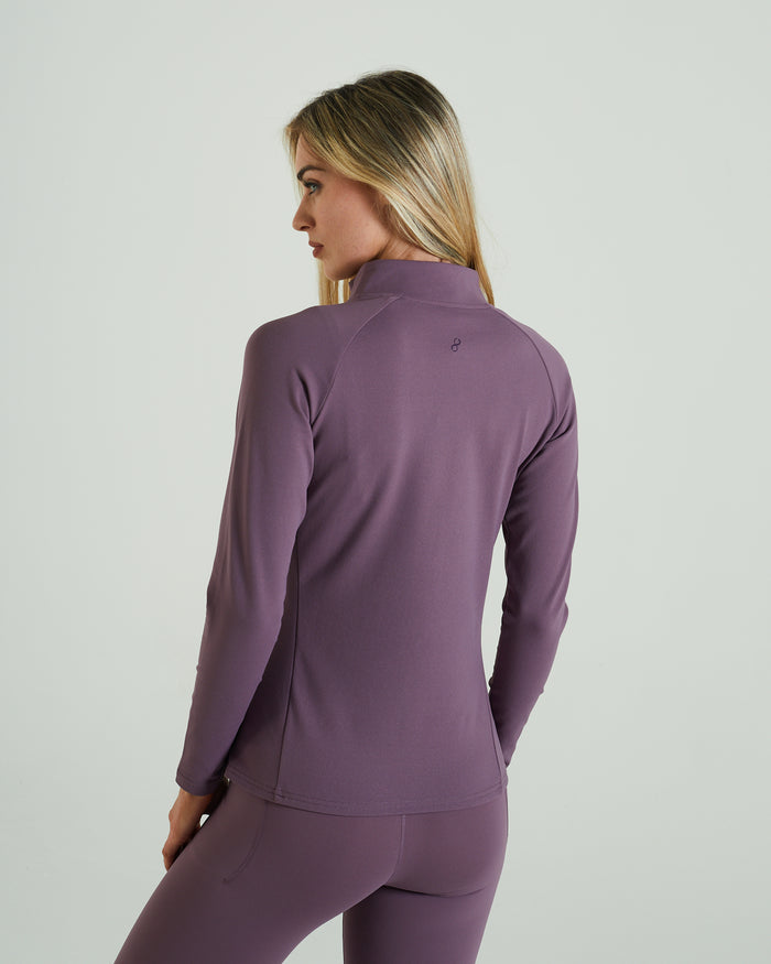 Unwind Half Zip Heather Purple