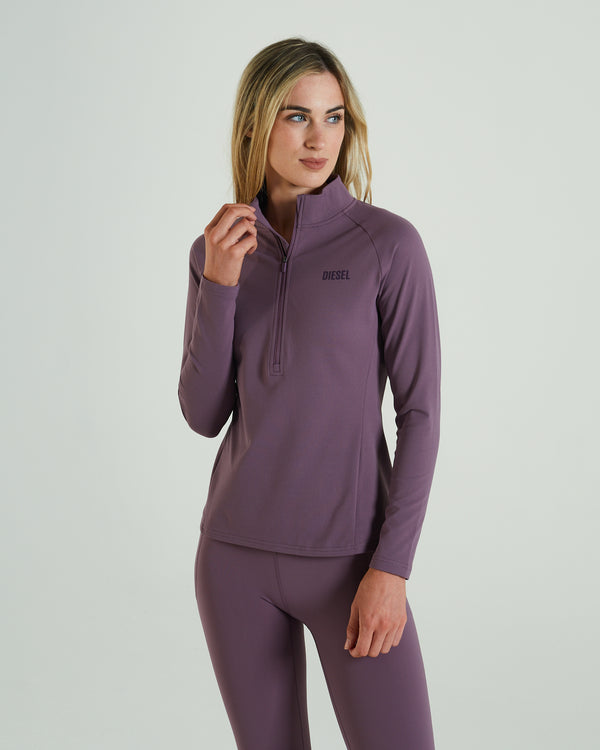 Unwind Half Zip Heather Purple